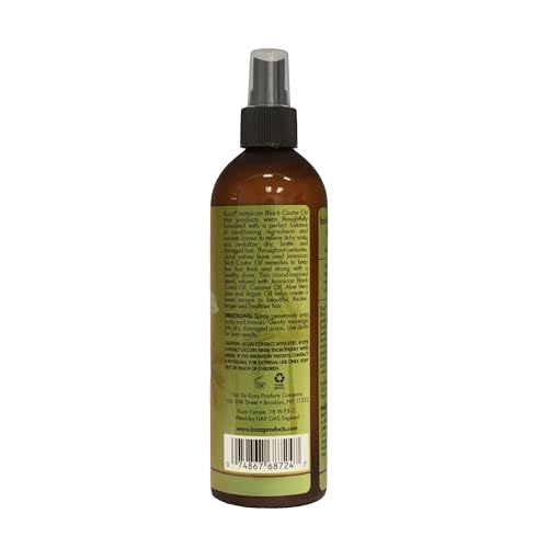 Kuza Jamaican Black Castor Oil Conditioning Braid Spray - Infused with Coconut Oil - for Braids, Locs, Twists and Natural Hair, 12 fl oz