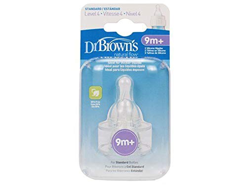 Dr. Brown's Natural Flow Narrow Neck Nipple (Pack of 1, White)