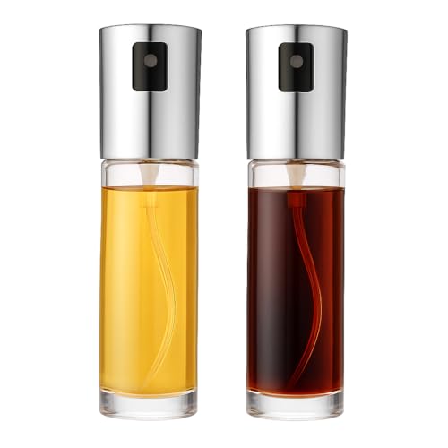 Lotas Italy - Lot de 2 nébuliseurs à huile et vinaigre en verre, 100 ml chacun, pulvérisateur assaisonnement avec bec anti-goutte pour cuisine, barbecue