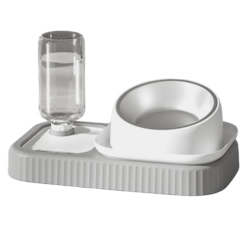 Gamelle à eau pour chat automatique avec double bol d'alimentation amovible et stable - 2