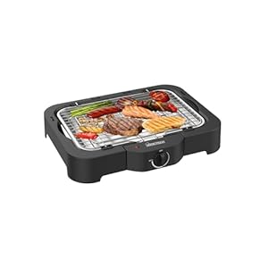 Hometronix 2300W Electric BBQ Grill – Smokeless, Non-Stick, Multi-Level Temperature Control, Compact Indoor/Outdoor Grill with Removable Drip Tray & Safety Features – Ideal for Steaks, Burgers & More