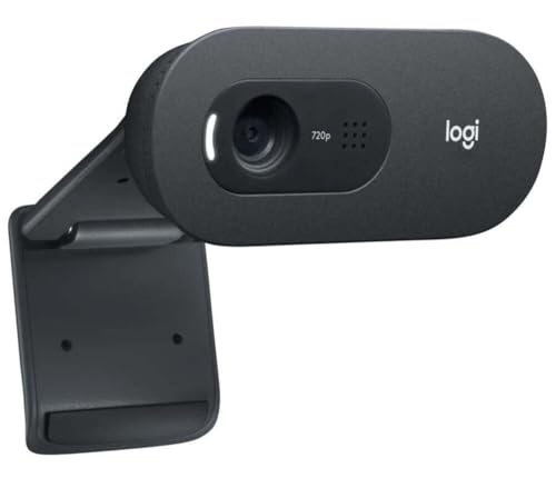 Image of Logitech C505 720p HD External USB Webcam with Long-Range Microphone Compatible with PC or Mac, Desktop or Laptop (Grey, Zoom Type: Digital)