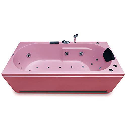 Image of MADONNA Divine 5.5 Feet Acrylic Bathtub with Whirlpool Massage, Bubble Bath, Back Massager and Filler System (Pink)