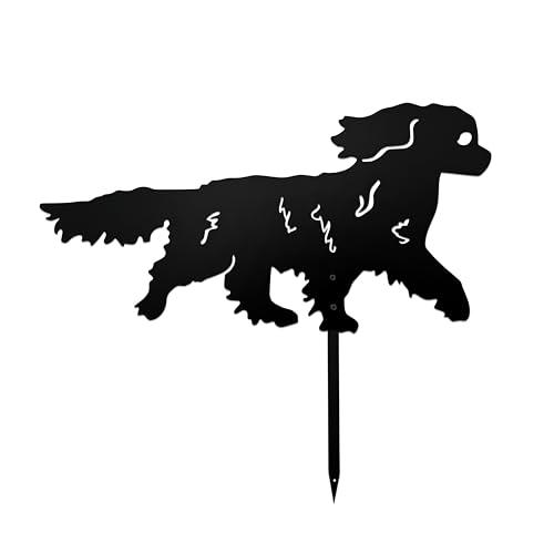 Thungeek Running Cavalier King Charles Spaniel Garden Statue - Rustproof Metal Outdoor Decor Garden...