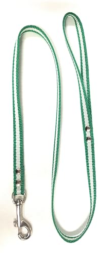 DOG PREMIUM Correa para Perro pequeño,con Diseño de Bandera de Andalucía, 1,5 cm x 1 m, Verde y Blanco Fabricada en España