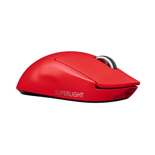 Logitech G PRO X SUPERLIGHT Mouse Gaming Wireless, Leggero 63 g, Sensore HERO 25K, 25.600 DPI, 5 Tasti Programmabili, Lunga Autonomia, Memoria Integrata, per eSport, PC / Mac - Rosso