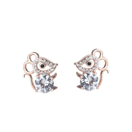 Souris boucle d'oreille drop argent brillant ramiage raide de naissance