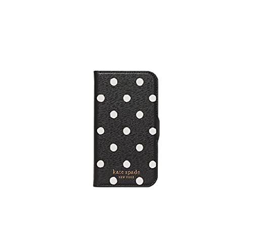 Kate spade ブラック ドット マグネットタイプ カード2枚収納 ポケット 手帳型 ケース iPhone12 / iPhone12Pro