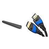 Panasonic SC-HTB100 Barra de Sonido 2.0 (HDMI, USB, Montaje Pared, Bluetooth, 45 W, Sonido Potente para TV) Negro & KabelDirekt 2m Cable HDMI 4K, Compatible con HDMI 2.0a/b, 2.0, 1.4a, 4K