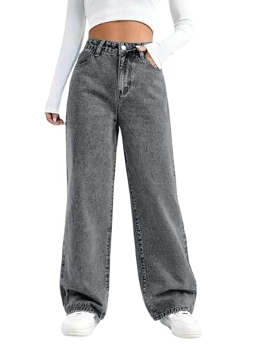 Image of Glossia Denim Baggy Jeans for Women | Stretchable High Waist Straight Fit Jeans for Women | High Rise Stretch Denim | Loose Fit Plus Size Denim (Sizes - 24 to 44) WJ81-1205-$