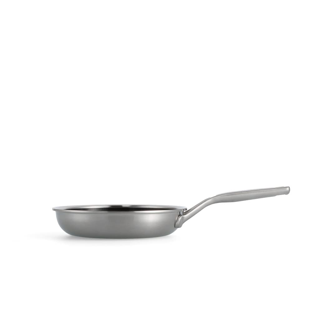 KitchenAid Padella Multi-Ply Padella antiaderente in acciaio inox, senza PFAS e ceramica antiaderente da 20cm, induzione, Multi Clad, argento