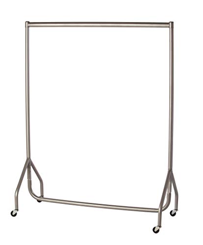 The Shopfitting Shop Heavy Duty Plata Gris Ropa Rail 5u00a0ft Largo x 5u00a0ft Alto Garment Almacenamiento Rack 32u00a0mm de Tubo de Acero