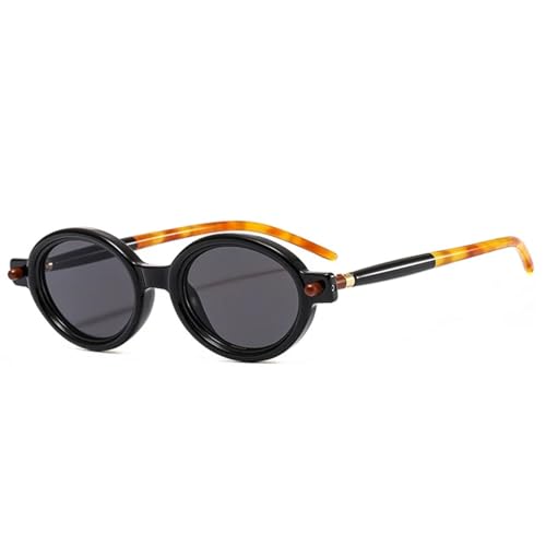 Lunettes de soleil ovales femmes verres transparents océan UV400 rivets
