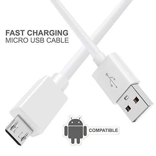 Image of Micro USB Cable (V8 Cable) with High Speed, Fast Sync & Charging Cord for for Samsung Micromax LG Motorola Nokia Redmi Lenovo Vivo Opo and All Android Smartphones - White