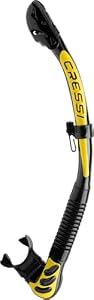 Cressi Alpha Ultra Dry Snorkel Black/Yellow - Trockenschnorchel zum Tauchen Freitauchen und Schnorcheln, Schwarz/Gelb, Einheitsgröße Unisex
