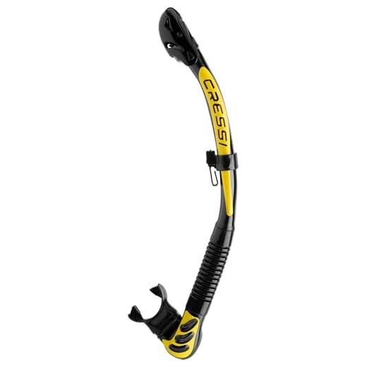 Cressi Epsilon SPE Alpha Ultra Dry Snorkel de Silicona Tactical Series Tubo Respiradores, Adulto, Unisex, Talla única, Negro/Amarillo