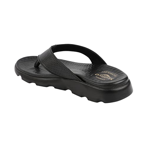 Image of Medifeet Broad Strap Cushioned Leather Slippers for Women