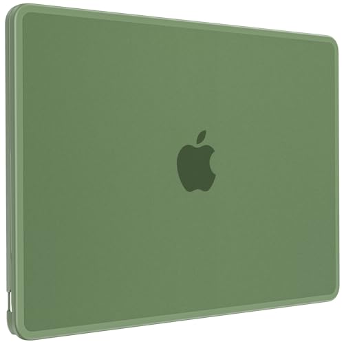 Image of BlueSwan Anti-Cracking Case for MacBook Air 13 inch, M5 2026 M4 M3 M2 2025-2022 A3449 A3240 A3113 A2681, Drop Protection Soft TPU Bumper PC Base for Air 13.6 inch, Midnight Green
