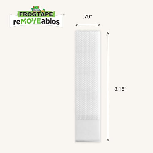 Image of FrogTape reMOVEables Large Picture Hanging Strips, 72 Pairs- 16lbs per 4 Pairs, Damage-Free Removeable Adhesive Wall Strips Picture Hangers for Mounting Frames, Canvas, Home Decor, White (144 Pieces)