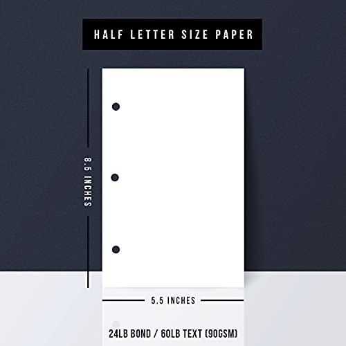 image for Dynamico Half Letter Blank Paper, 3 Hole Punched, Bright White Printer