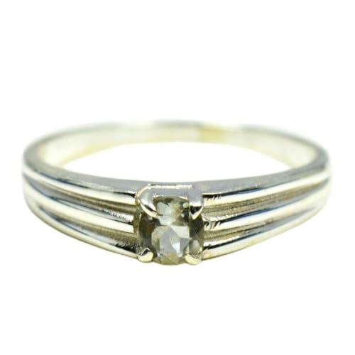 Bague en argent 925 véritable et améthyste verte naturelle de forme ovale