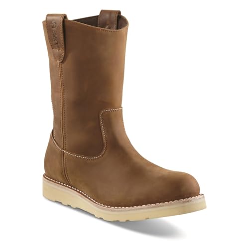 Guide Gear Wedge 10” Wellington Work Boots for Men, Mid-High, Leather Shoes, Moisture-Wicking Lining