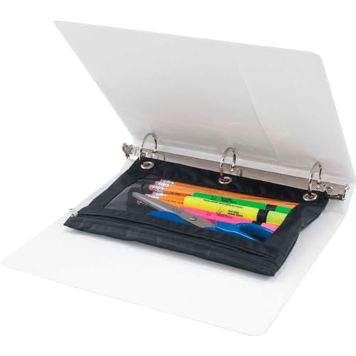 ADVANTUS Zippered Binder Pencil Pouch with Rivets, 7-3/8