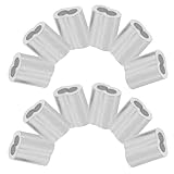 Cabilock 200pcs Aluminum Double-Hole Wire Rope Clamps Cable Crimping Sleeves Size 2.0 for Wire Rope Clips Fitting Industrial Rigging and Wiring Projects