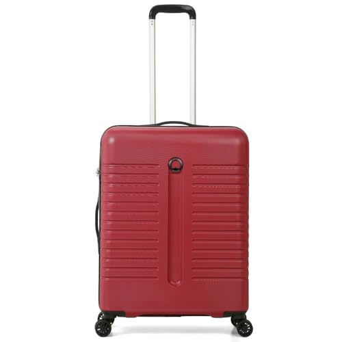 DELSEY PARIS IROISE 66 cms Medium Check-in ABS Hardsided 8 Spinner Wheels Luggage/Suitcase/Trolley Bag for Travel with TSA Lock- Red