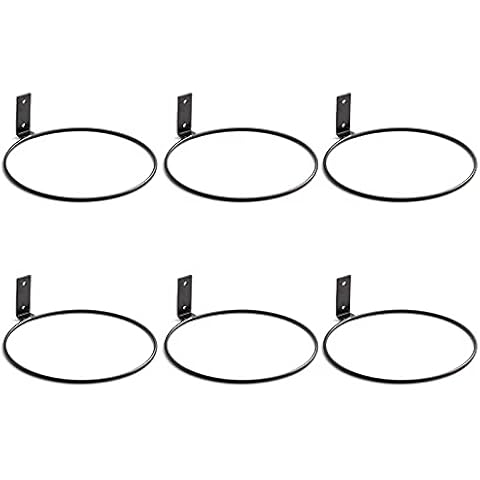 Plant Holder Ring 8 Inch Wall Mounted, 6 Pack Flower Pot Hangers Metal Plant Stand Hanging Bracket Basket Hooks Cover