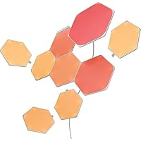 Nanoleaf Shapes Hexagon Starter Kit, 9 Esagoni Luminosi LED RGBW Smart, Applique da Parete Interno...