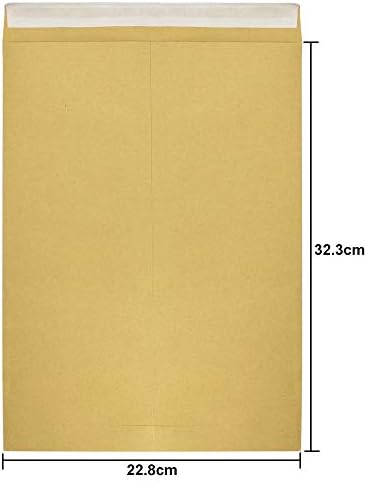 RMENOOR 50pcs Brown Kraft Envelope A4 Peel & Seal Wallet Envelopes Large Capacity Envelopes 140gsm Manilas Envelopes Backed Envelopes for Personal Business Office