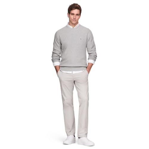 Image of Tommy Hilfiger Men's Waffle Knit Crewneck Sweater Lightweight Pullover, Also Available in Big & Tall
