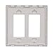 Arrow Hart Pjs262 Decorative Screw less Wall Plate, 2 Gang, 4-1/2 In L x 4.56 In W x 0.08 In T, White