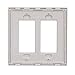 EATON PJS262W Arrow Hart Pjs262 Decorative Screw Less Wall Plate, 2 Gang, 4-1/2 in L X 4.56 in W X 0.08 in T, White