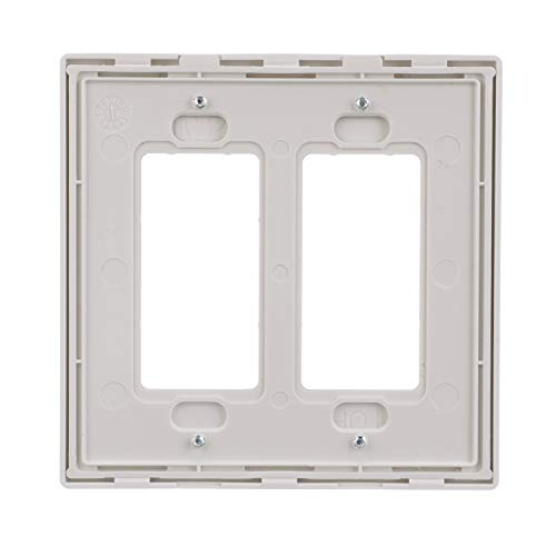 Image of Eaton PJS262W Decorator Screwless Wallplate, 2-Gang, White
