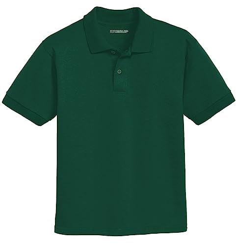 DRIEQUIP Youth Moisture Wicking Cotton/Poly Polos-Youth-XL-ForestGreen