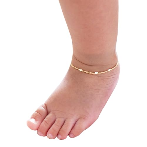 All Body Art Dainty Heart Chain Anklet-Kids Anklet-Gold Anklet-Chain Anklet-Anklet For Women-Toddler Anklet-Baby Anklet-Toddler Jewelry-Baby Jewelry cover