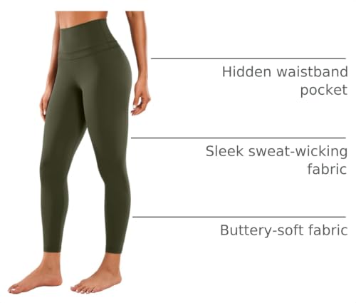 Image of CRZ YOGA Naked Feeling Leggings 25'' | Sleek, Decent Compression, Yoga, Hidden Waistband Pocket, for Women