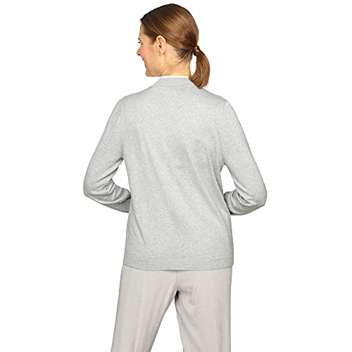 Alfred Dunner Women's Petite Comfy Snowflakes Lightweight Sweater Size Pxl Pearl #TOP2