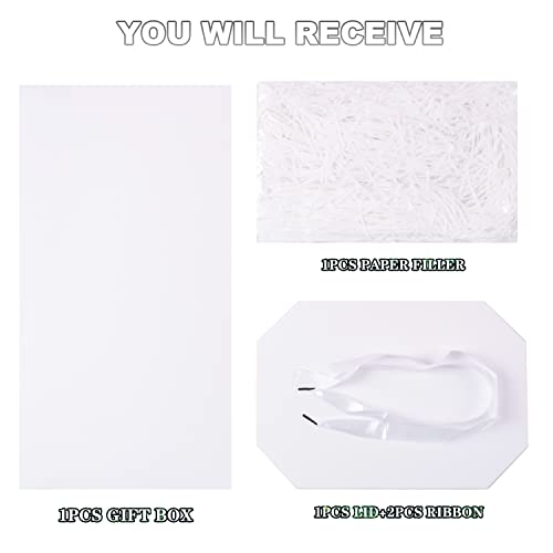 Elephant-Package Medium Gift Box With Lids, Ribbon And Paper Filler, For Birthdays, Mother's Day, Bridal Showers, Weddings, Baby Showers - Collapsible, 8.7", 1 Pack, White #TOP2