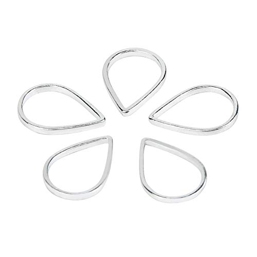 PH PandaHall 2000pcs Brass Linking Rings Drop Shape Ring Links Silver Component Charms for Dangle Pendants Earrings Jewelry Making Key Chain