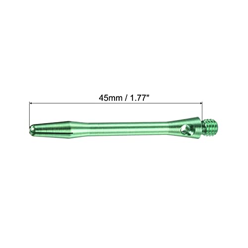 Image of PATIKIL 45mm Dart Shafts, Medium 2BA Thread Aluminum Dart Stems Dart Accessories Throwing Fitting for Steel Tip - 6 Pack (Green)