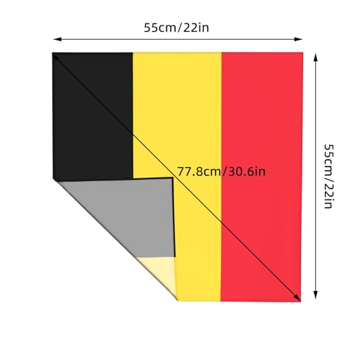 WHJSHOP Bandanas imprimés drapeau de la Belgique pour homme ou femme – Jeté carré doux et soyeux pour cheveux, cou et accessoires de mode – vue 4