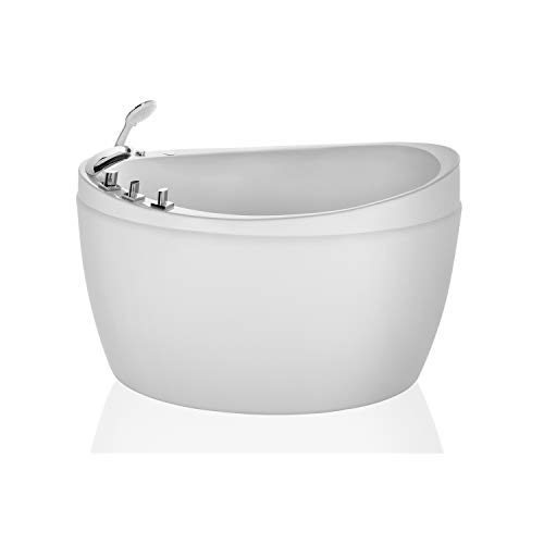 Empava 48 Inch Acrylic Luxury Freestanding Bathtub Hot Whirlpool Soaking Spa Air Massage Tub White, Jcb011, Wood #TOP1
