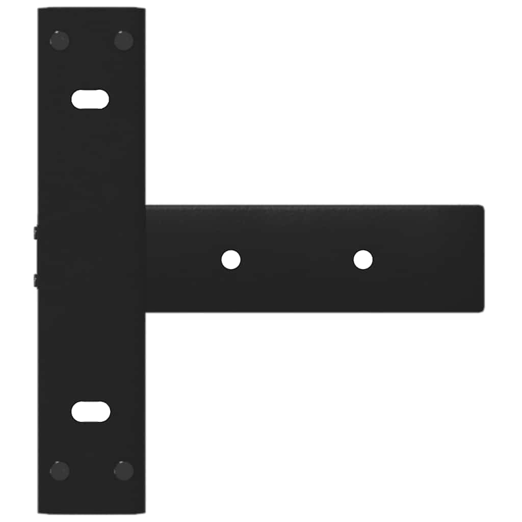 Nogi stołu konsolowego w kształcie litery T ze stali malowanej proszkowo, czarne, 38 x 25 x (72-73) cm, 2 sztuki, z regulowaną wysokością i stabilną płytą montażową do salonu, biura
