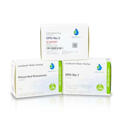 Lovibond Water Quality Test Reagents – DPD No.1, DPD No.3 & Phenol Red Tablets | 3 x 250 Pack | Chlorine & pH Testing for Pools, Hot Tubs, Aquariums, Ponds, Spas & More | Photometer Compatible