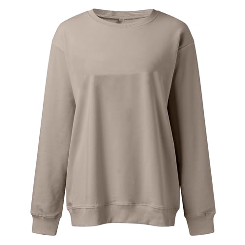 Image of Women Crew Neck Sweatshirts Fall Casual Oversized Sweat Shirts Long Sleeve Cute Preppy Sweatshirt Comfort Pullover