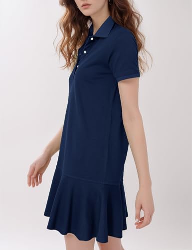 Flygo Womens Polo Dress Collared Short Sleeve Ruffle Golf Tennis T Shirt Sports Workout Mini Summer Dresses Tunic Pique4
