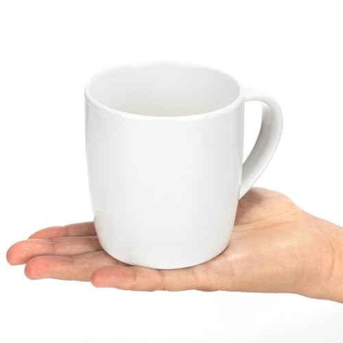 com-four® 6x Kaffeebecher aus Porzellan - Kaffee-Tasse im modernem Design - Basic Kaffeepott White für Kalt- und Heißgetränke - 330 ml